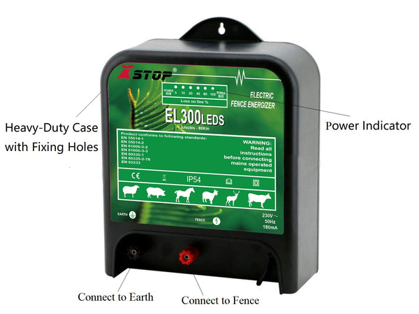 Electric Fence Energiser 3 Joule 80km 240V AU plug