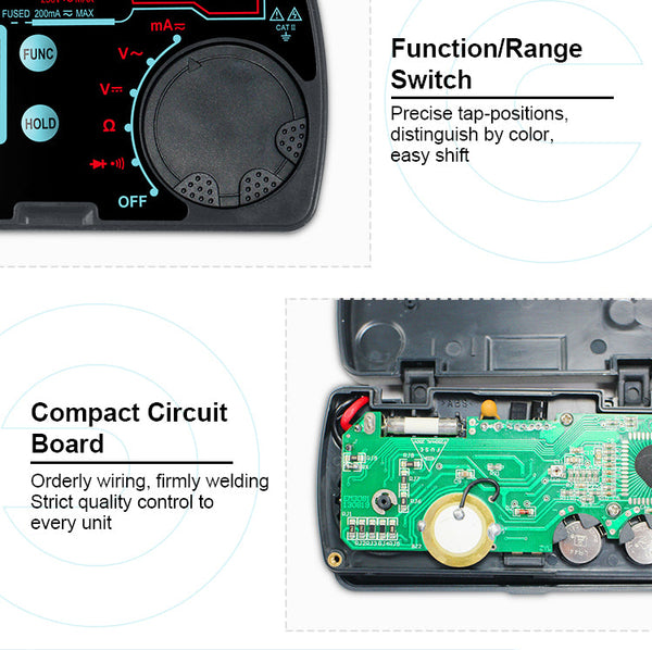 Digital Multimeter 2V to 600V Autorange Overload Protection