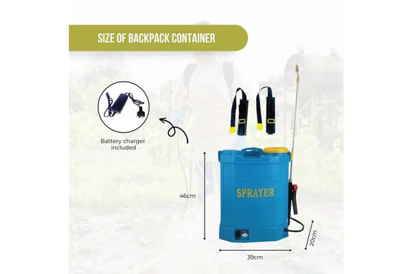 16L Rechargeable Backpack Pressure Sprayer - Portable Electric Garden Weed Pump