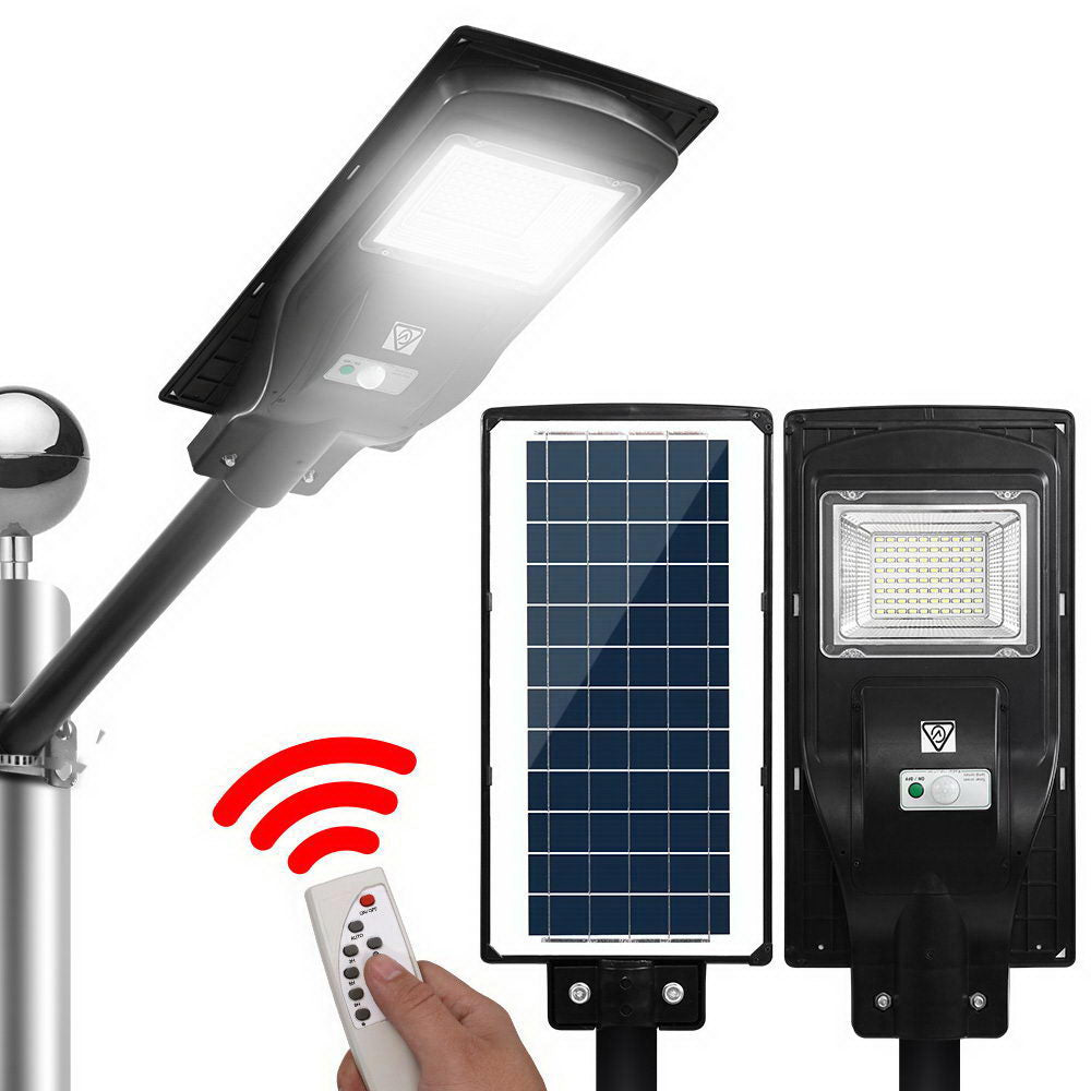 LED Solar Street Flood Light Motion Sensor Remote Outdoor Garden Lamp Lights 90W-0