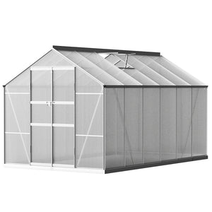 Aluminium Greenhouse Green House Garden Shed Polycarbonate 3.7x2.5M-0