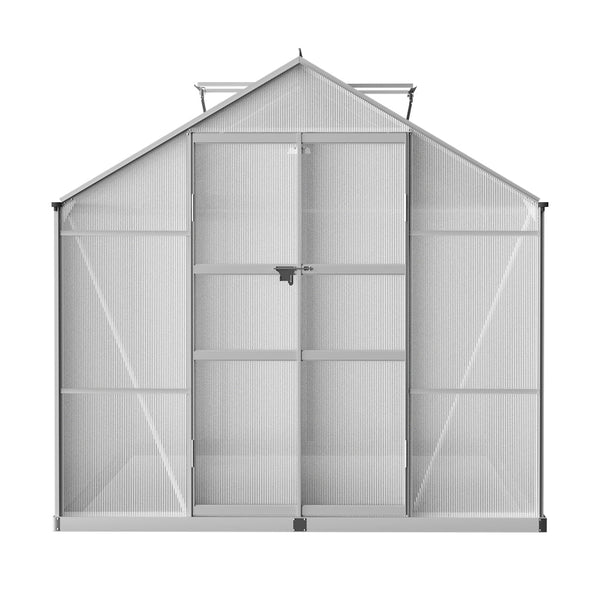 Aluminium Greenhouse Green House Garden Shed Polycarbonate 3.7x2.5M-3