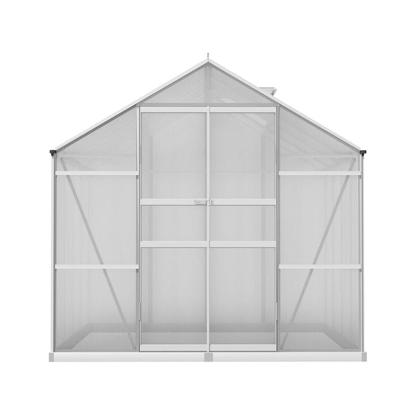 Aluminium Greenhouse Green House Polycarbonate Garden Shed 2.4x2.5M-3