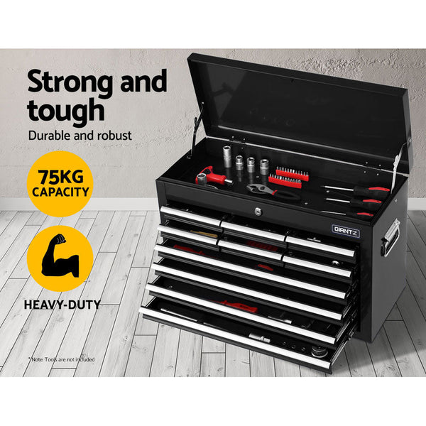 10-Drawer Tool Box Chest Cabinet Garage Storage Toolbox Black-3