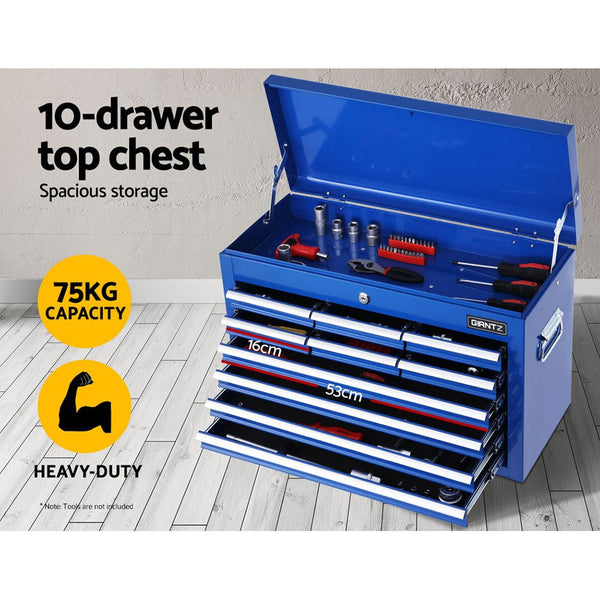 17 Drawers Tool Box Trolley Chest Cabinet Cart Garage Mechanic Toolbox Blue-2