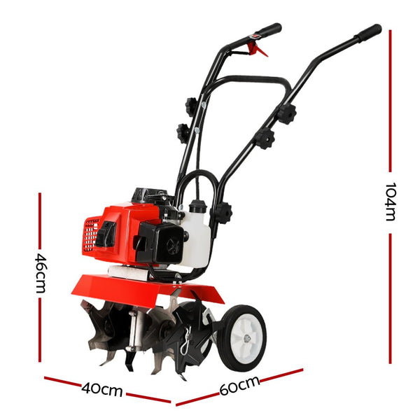 88CC Tiller Garden Cultivator Rototiller 6 Blades Soil Plower Rotary Hoe-1