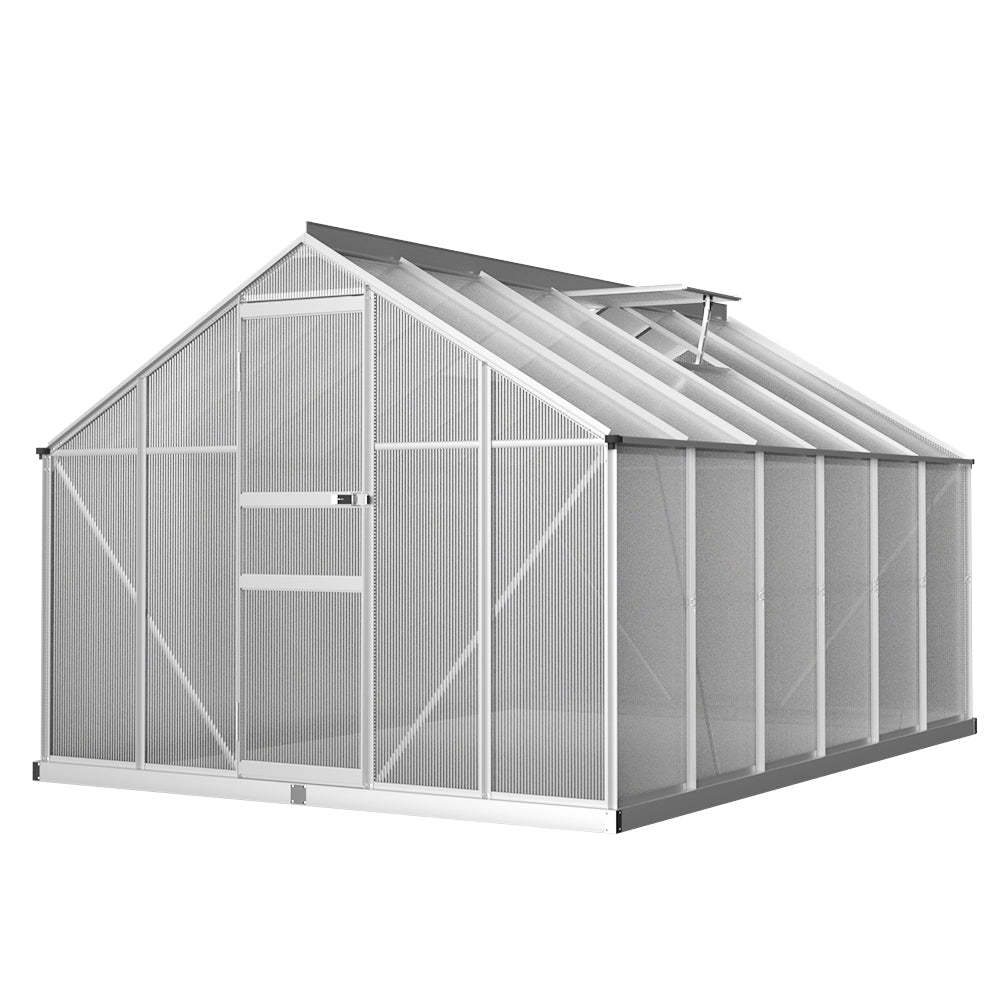 Greenhouse Aluminium Green House Garden Shed Polycarbonate 3.6x2.5M-0