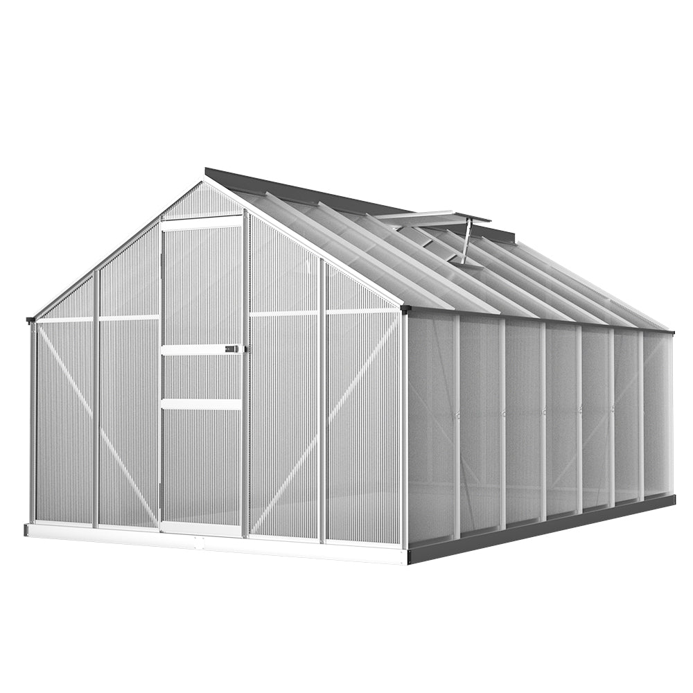 Greenhouse Aluminium Green House Polycarbonate Garden Shed 4.2x2.5M-0