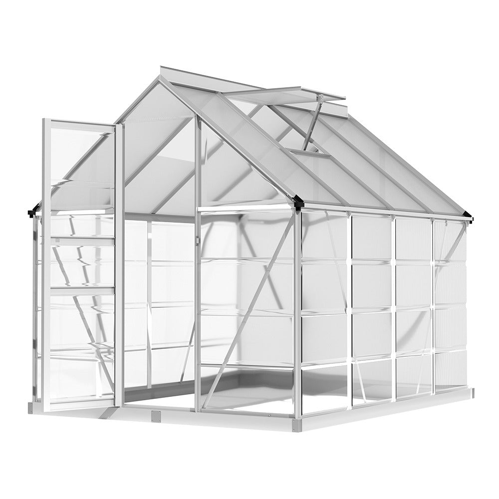 Greenhouse Aluminium Polycarbonate Green House Garden 248x189x200cm-0