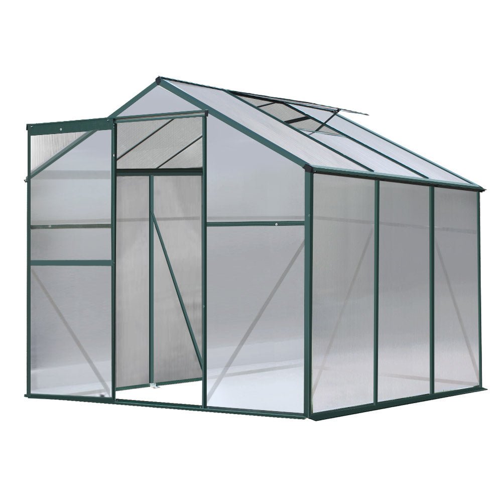 Greenhouse Aluminum Green House Garden Shed Polycarbonate 1.9x1.9M-0