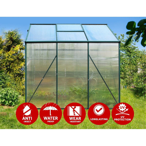 Greenhouse Aluminum Green House Garden Shed Polycarbonate 1.9x1.9M-4