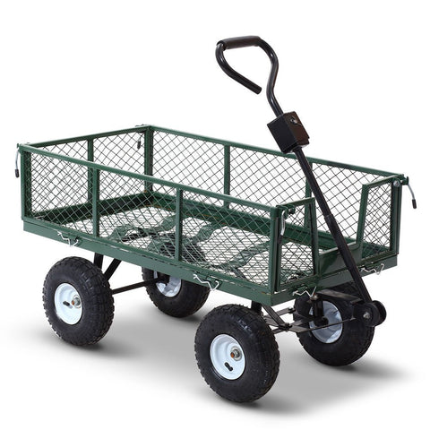 Mesh Garden Steel Cart - Green-0